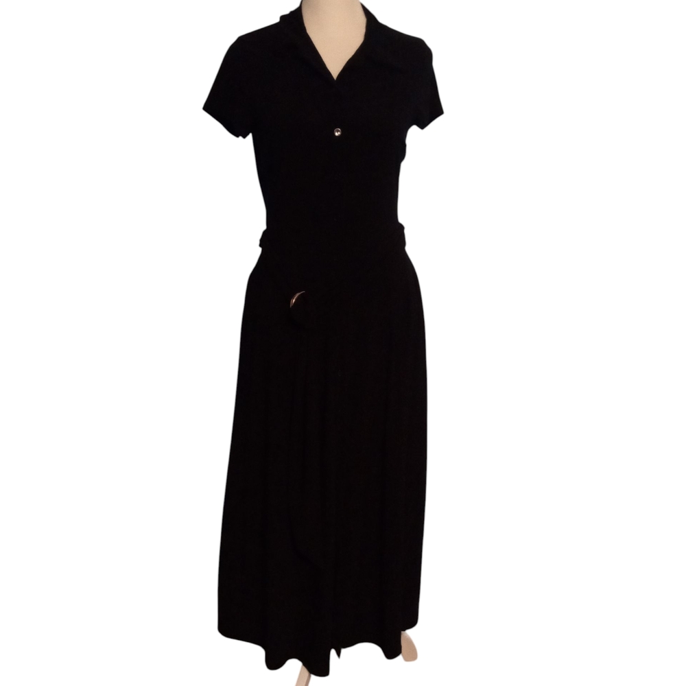 Fashion Nova Black Button Down Maxi Dress S NWOT - Picture 2 of 13